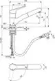Küchenarmatur von Ideal Standard, mit einem schwenkbaren Auslauf und Verbindungsschläuchen. Das Design zeigt eine moderne Form mit klaren Linien.